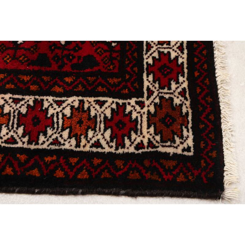 ECARPETGALLERY Hand-knotted Teimani Red Wool Rug - 3'8 x 5'8