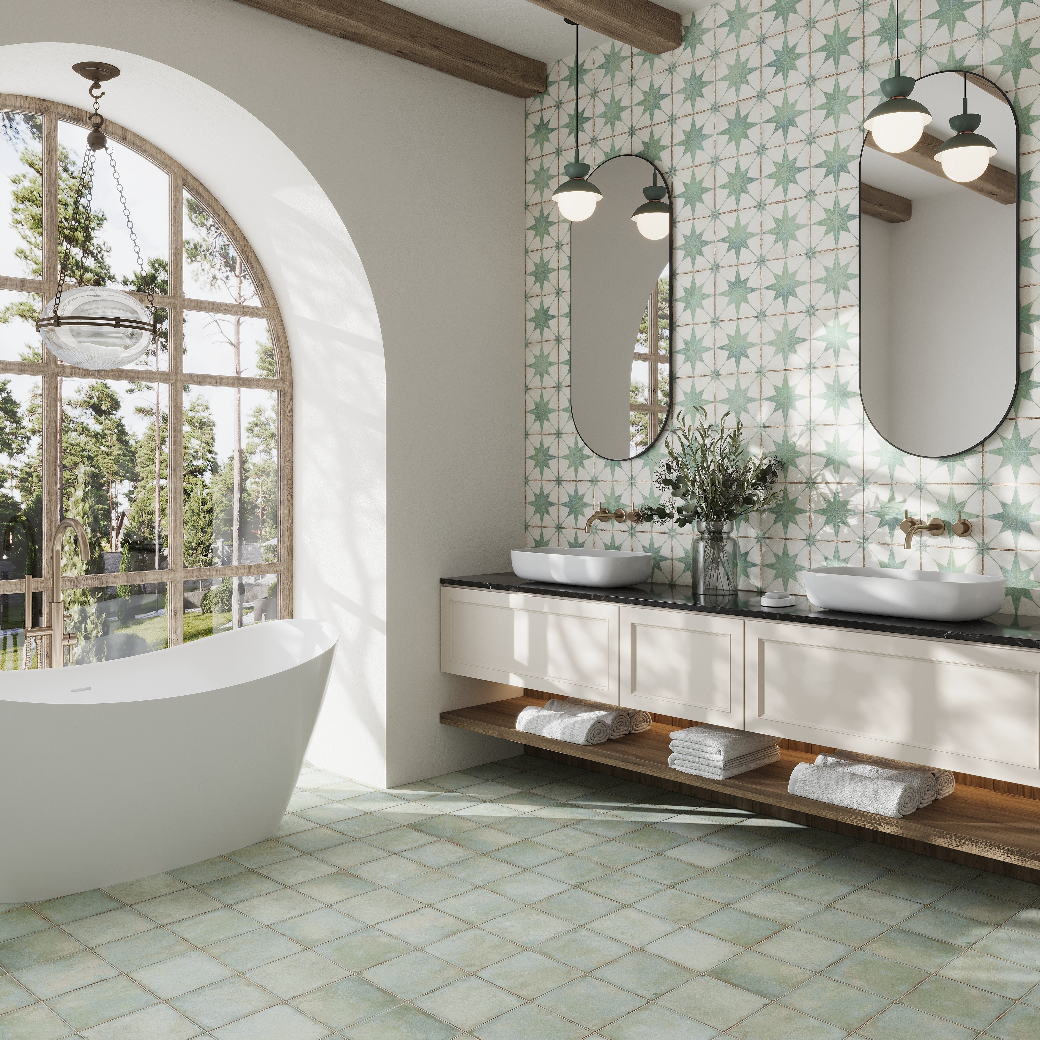 Faenza 8x8 Dusty Sage Green Porcelain Square Wall and Floor Tile (6.46 sq ft/case) - 15 Pack