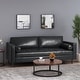 preview thumbnail 5 of 34, Malinta Contemporary Tufted 3 Seater Sofa by Christopher Knight Home - 82.25" L x 33.00" W x 33.00" H Midnight Black, Espresso