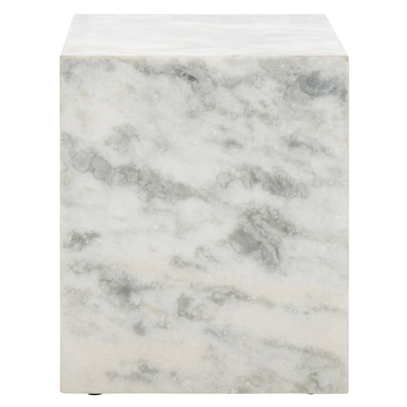 SAFAVIEH Couture Katharina Marble Plinth Accent Table - 15"W x 15"D x 18"H