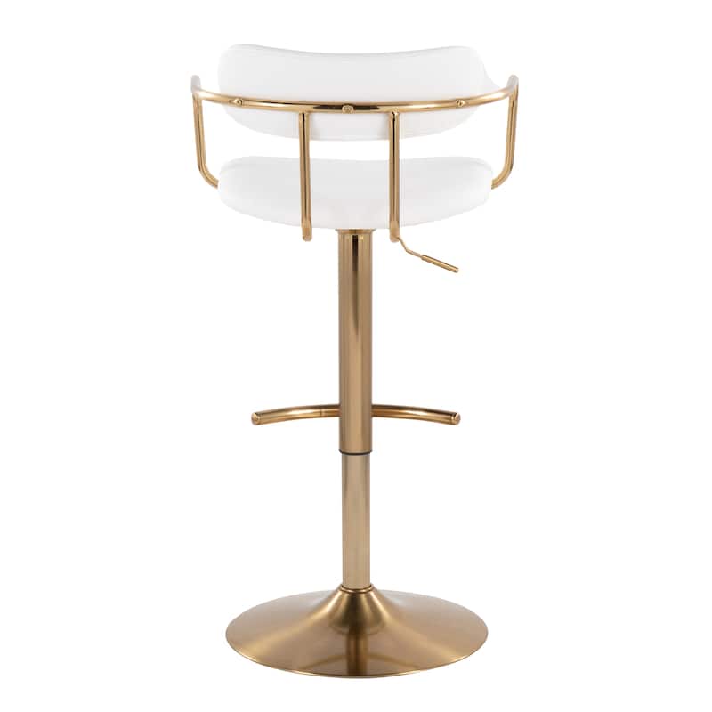 Silver Orchid Gregor Adjustable Bar Stool with Rounded T Footrest (Set of 2)