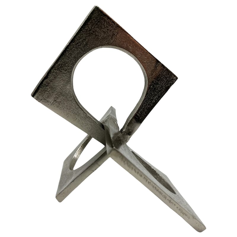 Decorative Handmade Aluminum 8.5 inch Square Sculpture - 6 x 7 x 8.5 in