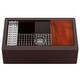 preview thumbnail 17 of 49, Karran 34" Undermount Large Single Bowl Quartz Farmhouse Workstation Kitchen Sink Brown