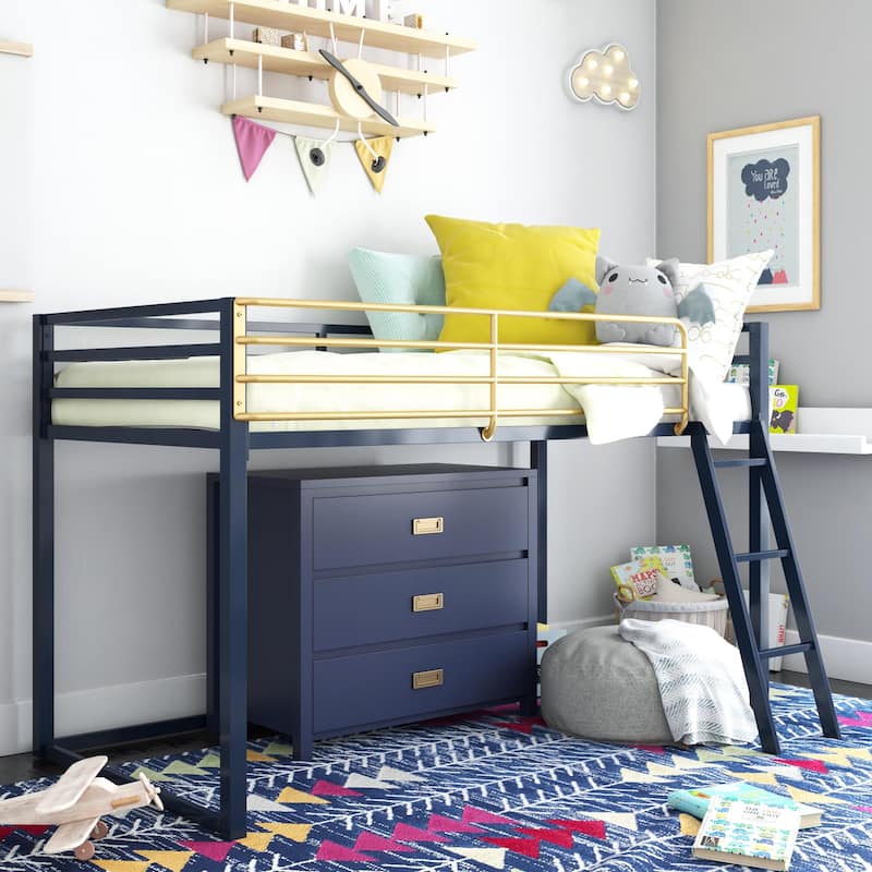 Little Seeds Monarch Hill Haven Twin Size Metal Junior Loft Bed