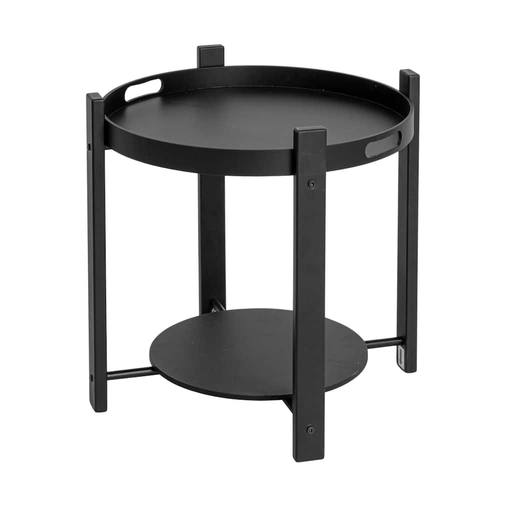 Fir Wood and Metal Tray Table