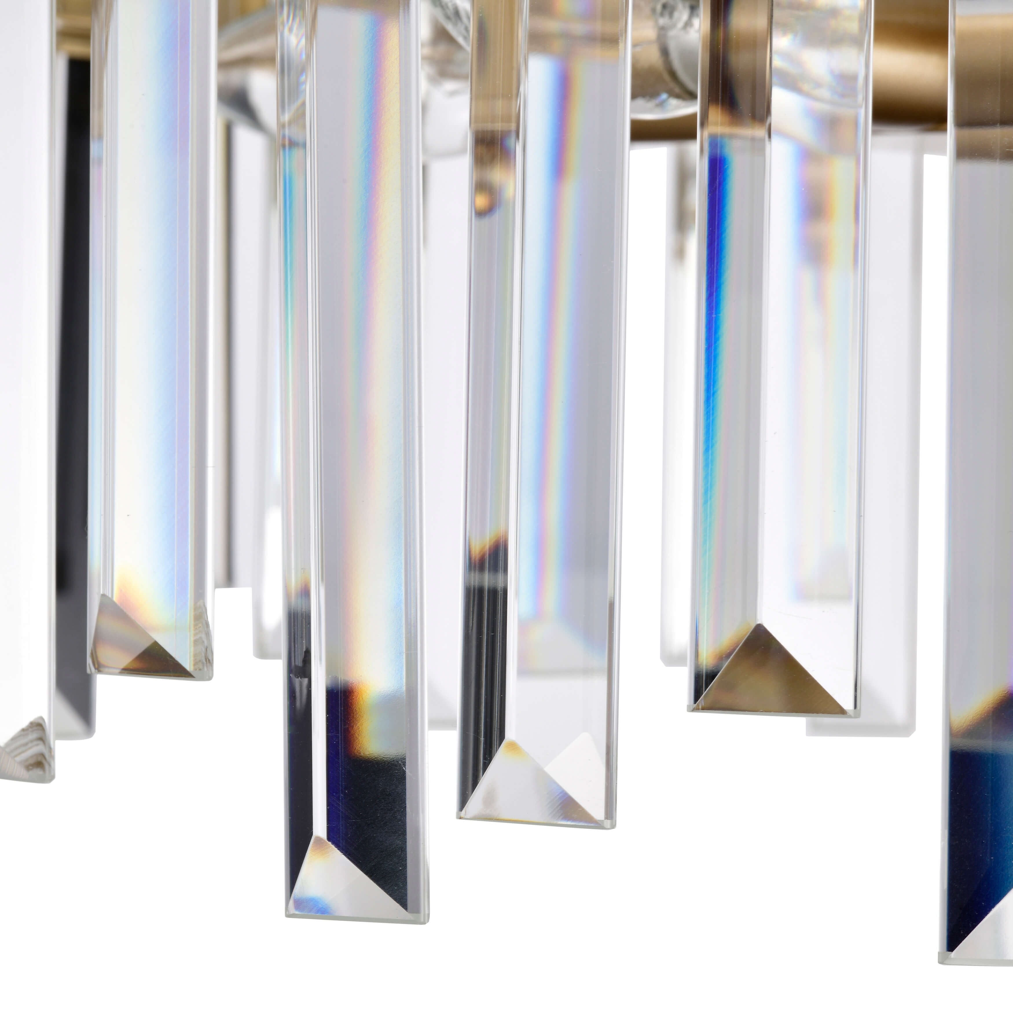 Casandra Glossy Brass 5-Light Drum Crystal Glass Flush Mount - 18.5 inches in diameter x 16 inches H