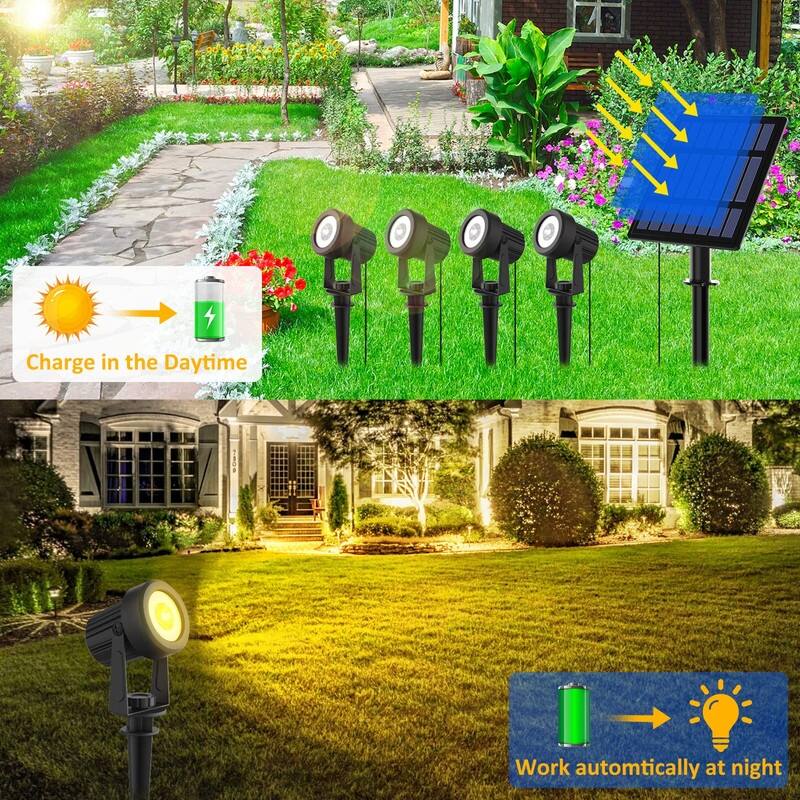 Solar Garden Spot Lights, LED Solar Landscape Light Outdoor
