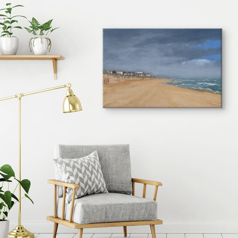 Beach Houses and Surf by Thomas Stotts Canvas Art Print