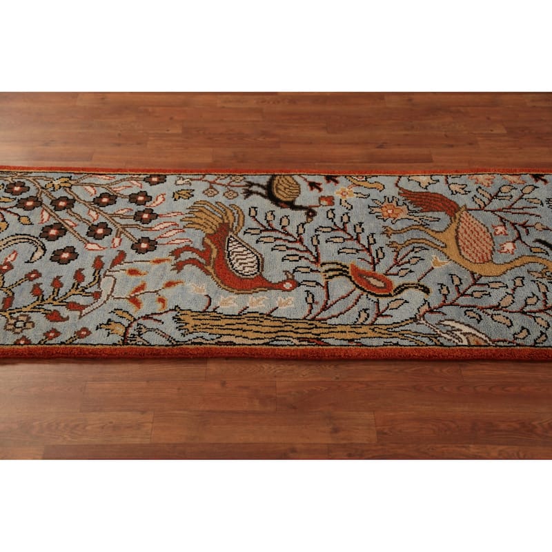 Traditional Ziegler Indian Runner Rug Hand-Knotted Wool Carpet - 2'6"x 7'11"