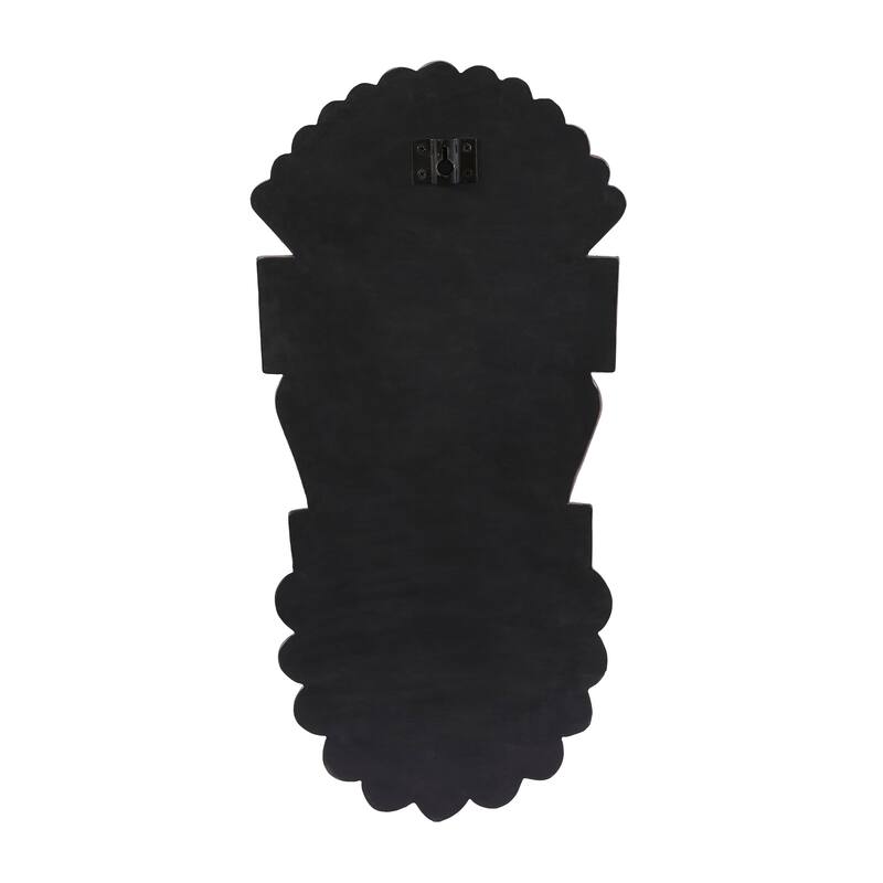 Brown Polystone Primitive African Mask and Standing African Woman Sculpture Wall Decor