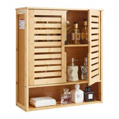 Space-Saving Hanging Bathroom Cabinet with 3-Level Adjustable Shelves for Toiletries and Essentials - 23” x 8” x 26”