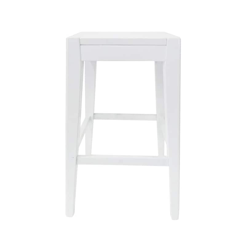 Roomfitters Minimalist Counter Stool Set of 2, Modern Kitchen Seating, Space-Saving Design, White
