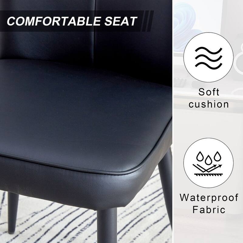 Modern PU Leather Minimalist Dining Chairs Set of 4