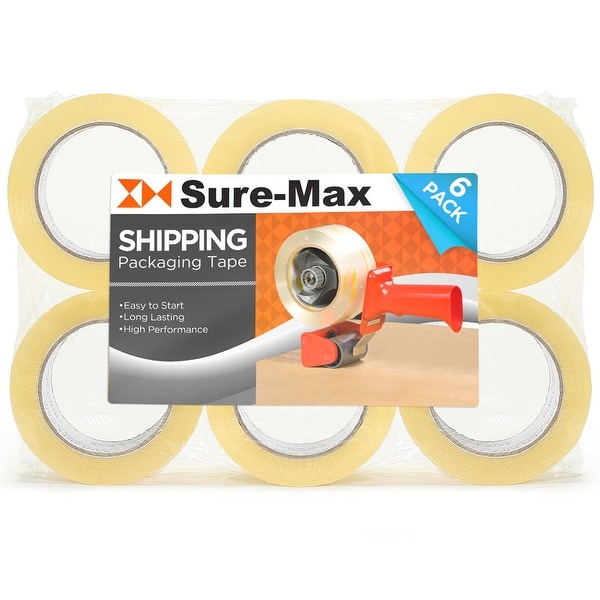 Premium Carton Packing Tape 2.0 mil 330 Feet (110 yards) - Clear - 6 Rolls