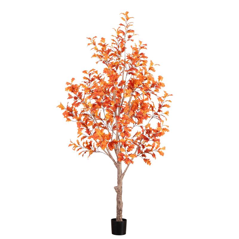 Potted Artificial Oak Tree - 9' - Unlit