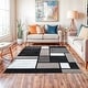 preview thumbnail 96 of 135, World Rug Gallery Contemporary Modern Boxed Color Block Area Rug 6'6x"6'6" Sq - Gray