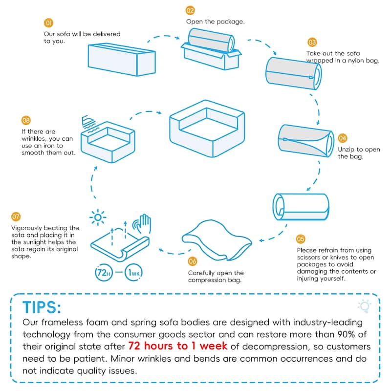 Foam-Filled Modular Sofa Bed - No Assembly Required