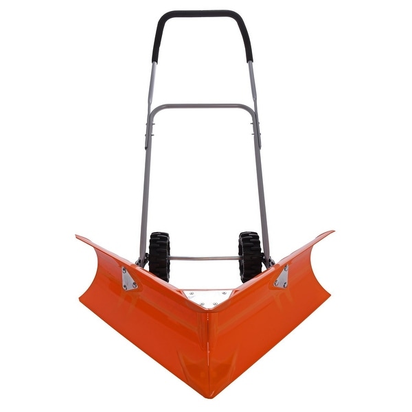 Ivation Dual Angle Snow Pusher – Manual Push Plow for Walkways, Sidewalks, Stoops, Decks, Patios & More