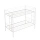 preview thumbnail 13 of 28, Elegant Twin Over Twin Bunk Bed, Metal Structure Bedframe with Safety Guardrails, 2 ladders and Space Saving Design, White