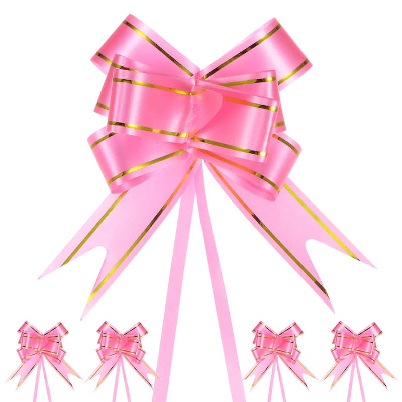 100pcs Ribbon Pull Bows Bows for Wedding Baskets Decorations - Pink - 3.74 Inch