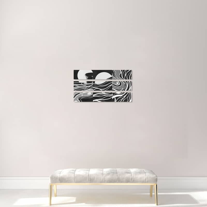 Wynwood Studio Canvas Abstract Noir Tide Set Black and Wall Art Canvas Print - 24 x 36