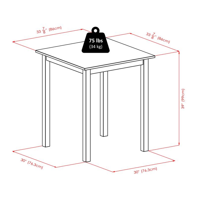 Compact 5 Pc Bar Height Table Set with 4 Saddle Stools for Kitchen - 33.86 x 33.86 x 38.98 inches