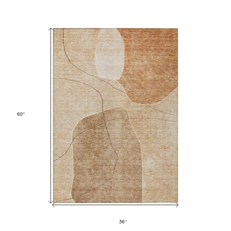 HomeRoots Abstract Transitional Rectangle Outdoor Rug