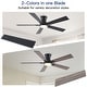 preview thumbnail 56 of 69, YUHAO Kaleido 52 in. Indoor Matte Black 3-Colors Integrated LED 6-Speeds Ceiling Fans with Dual-Finish Blades and Remote Control
