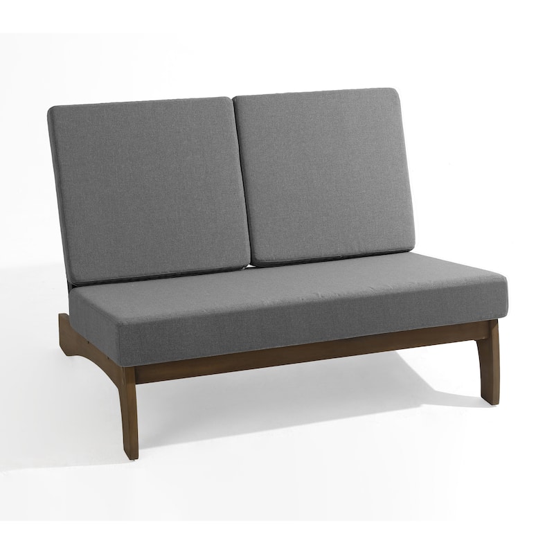 Outdoor Furniture Teak Wood Armless Loveseat Sofa With Cushion