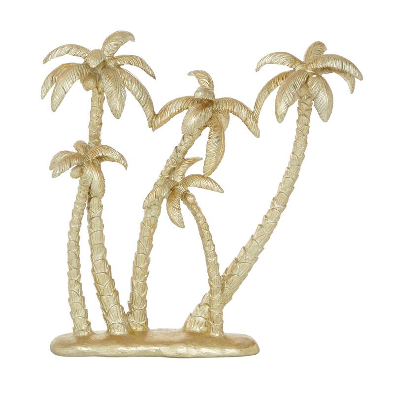 Gold Polyresin Palm Tree Decorative Sculpture