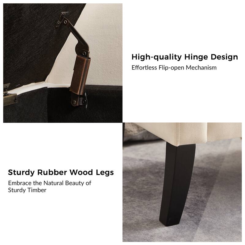 Ramiro Contemporary Velvet Storage Bench by HULALAHOME