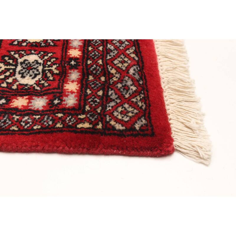 ECARPETGALLERY Hand-knotted Peshawar Bokhara Red Wool Rug - 4'6 x 7'1