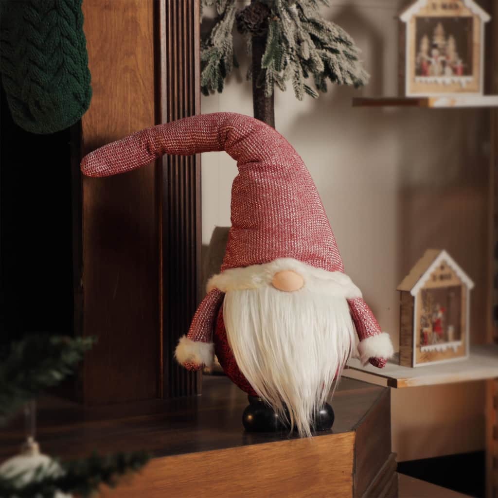 Alpine Corporation 29" H Christmas Santa Gnome with Warm White LED Lights and Timer, Indoor/Outdoor