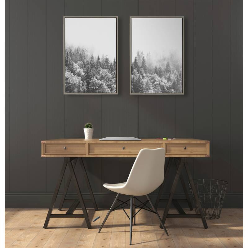 Kate and Laurel Sylvie Fog Framed Canvas by The Creative Bunch Studio
