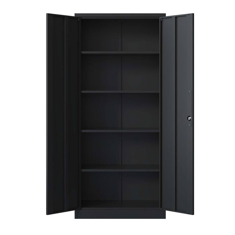 71"H Metal Lockable Storage Cabinet with Doors and 4 Shelves