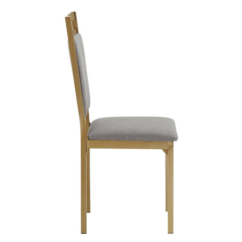 Darcy Gold Metal and Grey Dining Chair (Set of 4) by iNSPIRE Q Bold