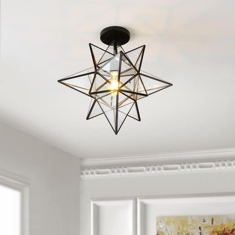 SAFAVIEH Lighting Santina Flush Mount - 19" W x 19" D x 19" H - 19Wx19Dx19H