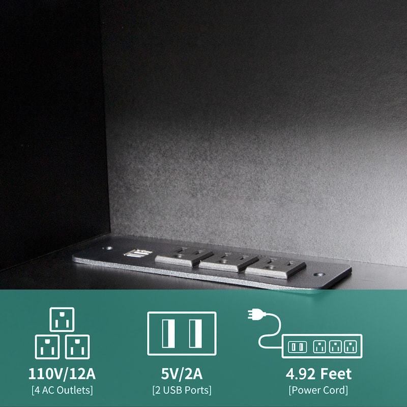 Floating TV Stand Wall Mounted TV Shelf with Power Outlet
