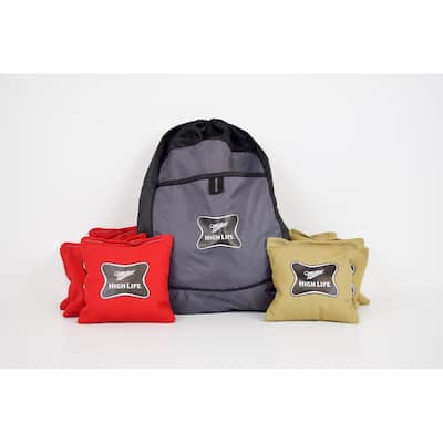 Miller High Life Corn Filled Cornhole Bags Set and Carrying Bag - N/A