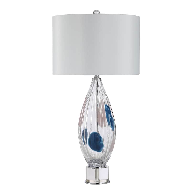 Everren Luxor 30.0" Height Table Lamps, Clear And Blue