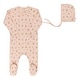 preview thumbnail 2 of 4, Ely's & Co. Garden Floral Print Collection - Footie + Bonnet Pink - 1 Month