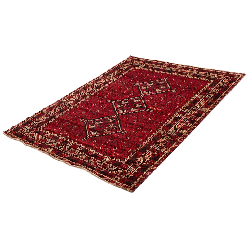 ECARPETGALLERY Hand-knotted Melis Red Wool Rug - 6'5 x 9'0