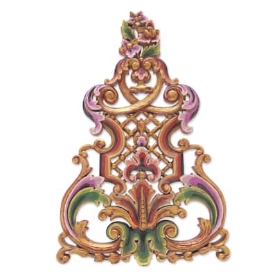 Novica Handmade Balinese Kayonan Wood Relief Panel