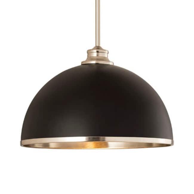 Z-Lite 1004P14 Landry 14" Wide Pendant - Matte Black / Brushed Nickel