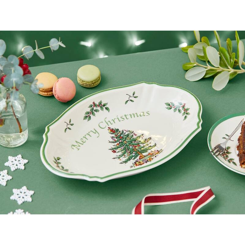 Spode Christmas Tree Merry Christmas Tray - 11" L