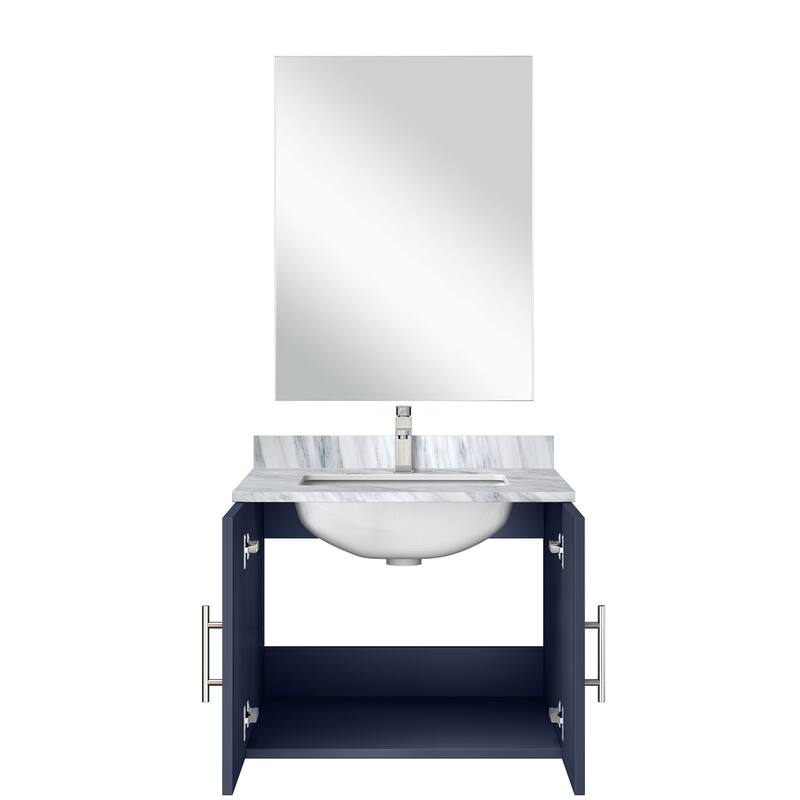 Bathroom Vanity Set with Marble Top, Single Hole Faucet, Mirror Included, Stainless Steel