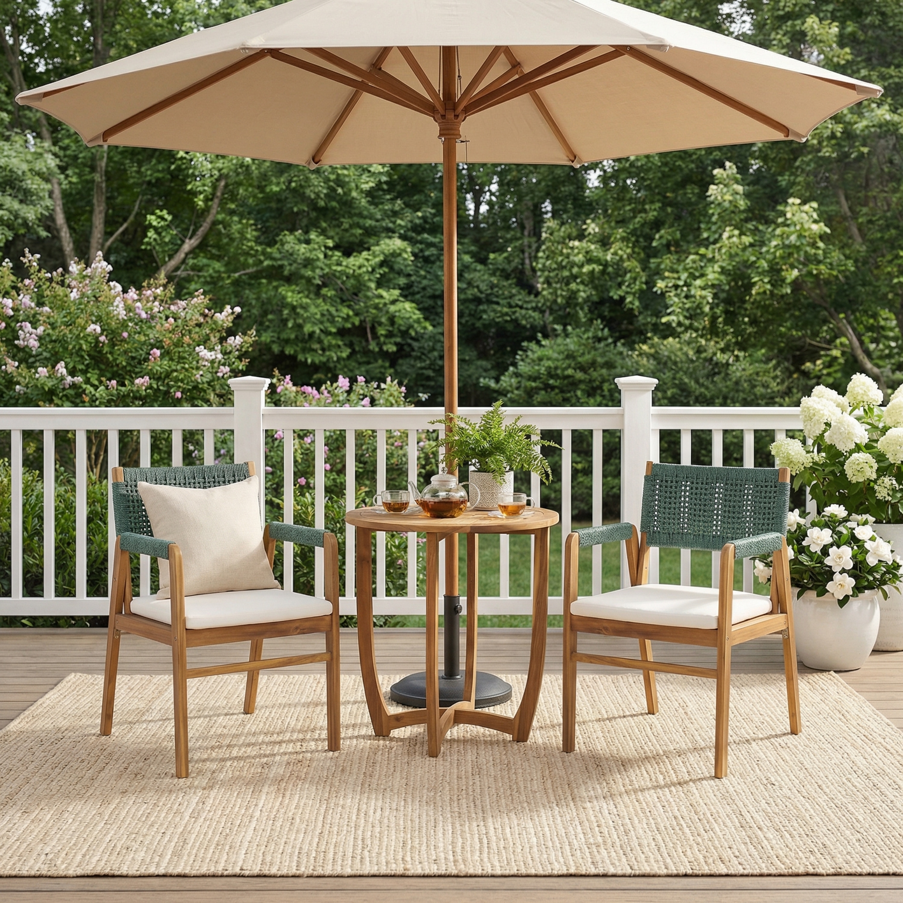 Joueyf Outdoor 3-piece Acacia Wood Dining Set by Christopher Knight Home