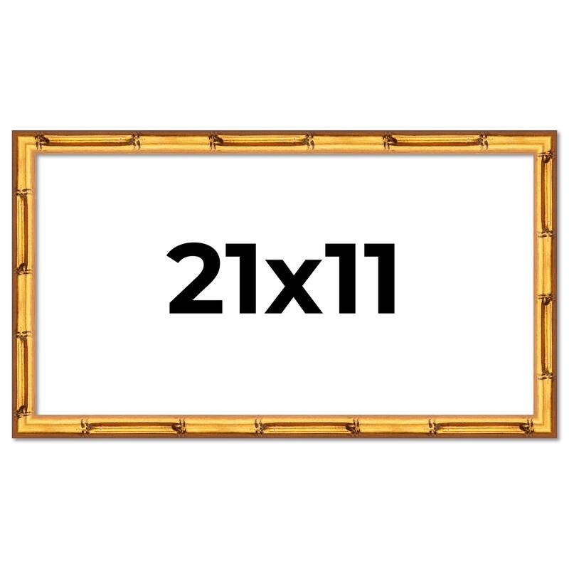 21x11 Frame Gold Bamboo Picture Frame Modern Photo Frame Includes UV Acrylic Shatter Guard Front Acid Free Foam Backing Board