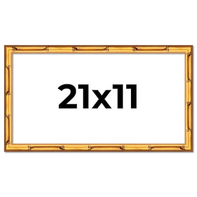 21x11 Frame Gold Bamboo Solid Wood Picture Frame | 1 Inch Moulding