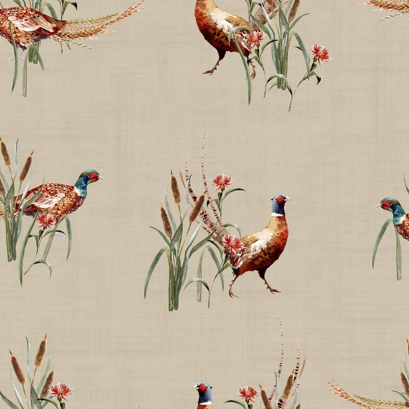 Arthouse Eustace Neutral Pheasant Meadow Wallpaper